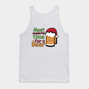 It's The Most Wonderful Time for a Beer Funny Drinking Christmas Design Tank Top